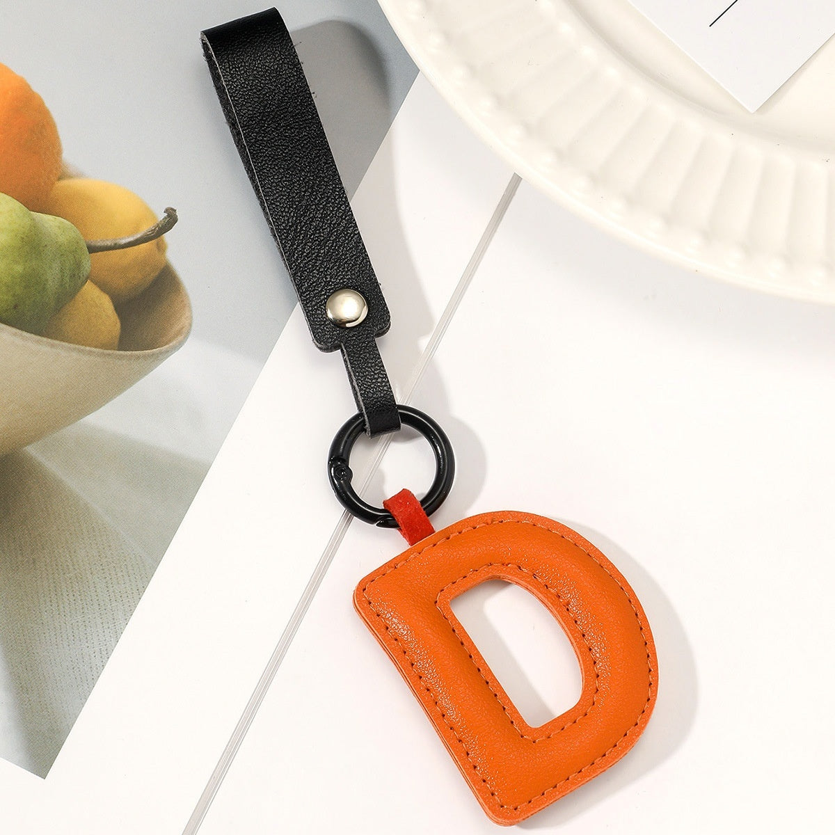 Leather Letter Keychain