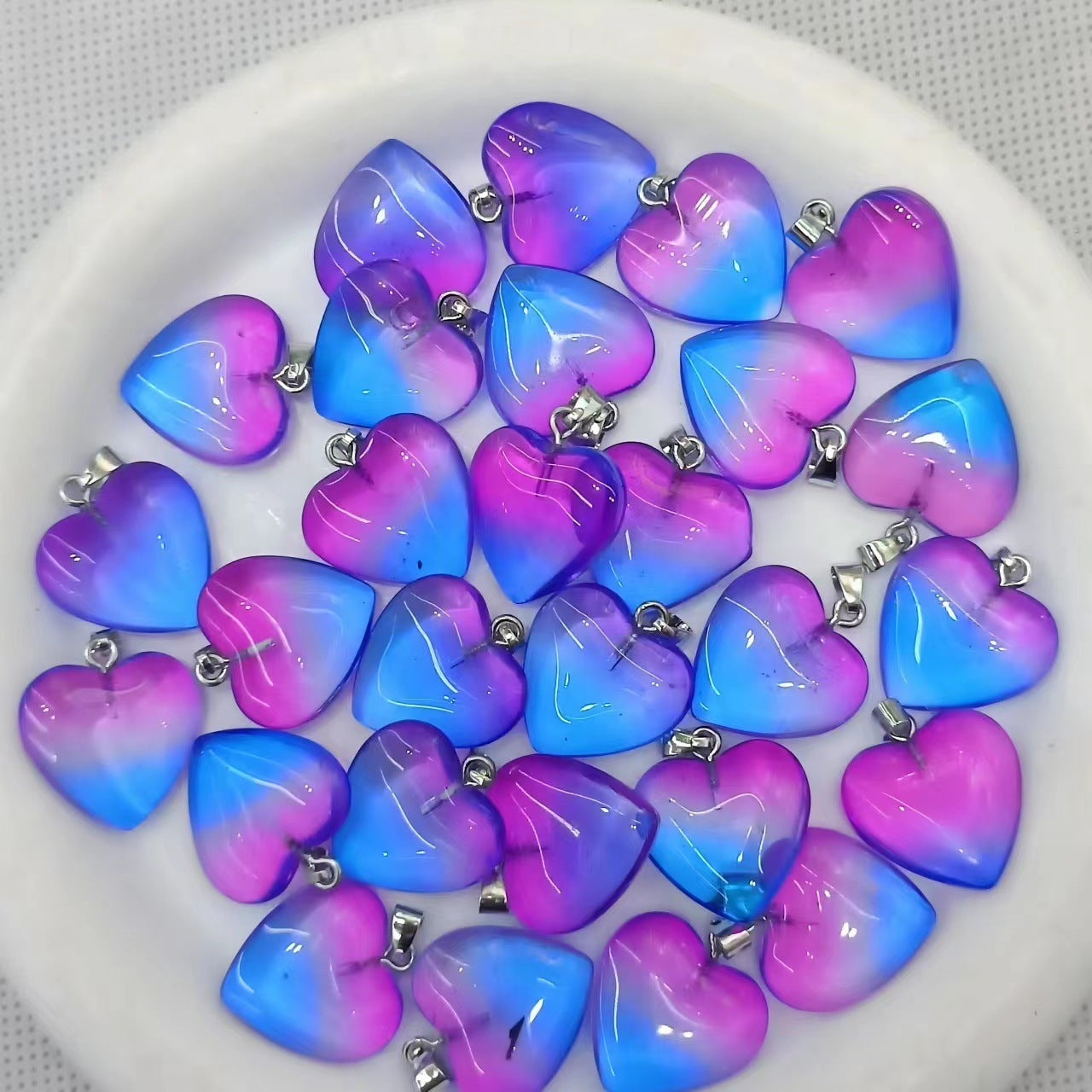 Glass Heart Pendants