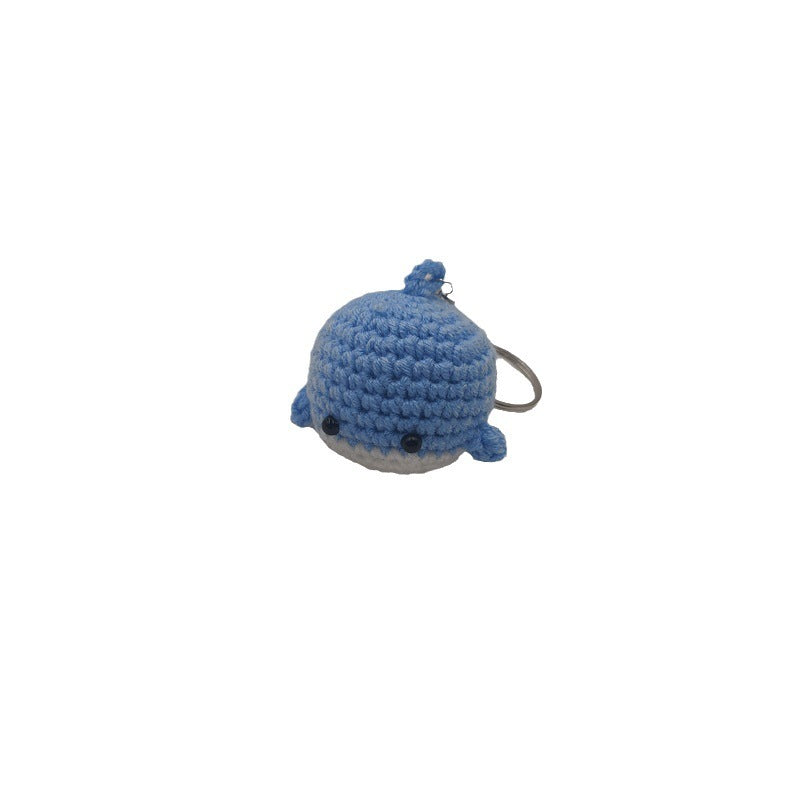 Crocheted Dancing Whale Keychain