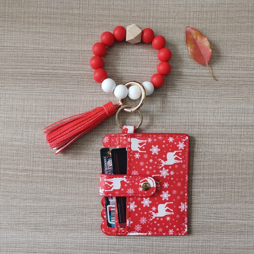 Assorted Print Silicone Wristlet with Wallet
