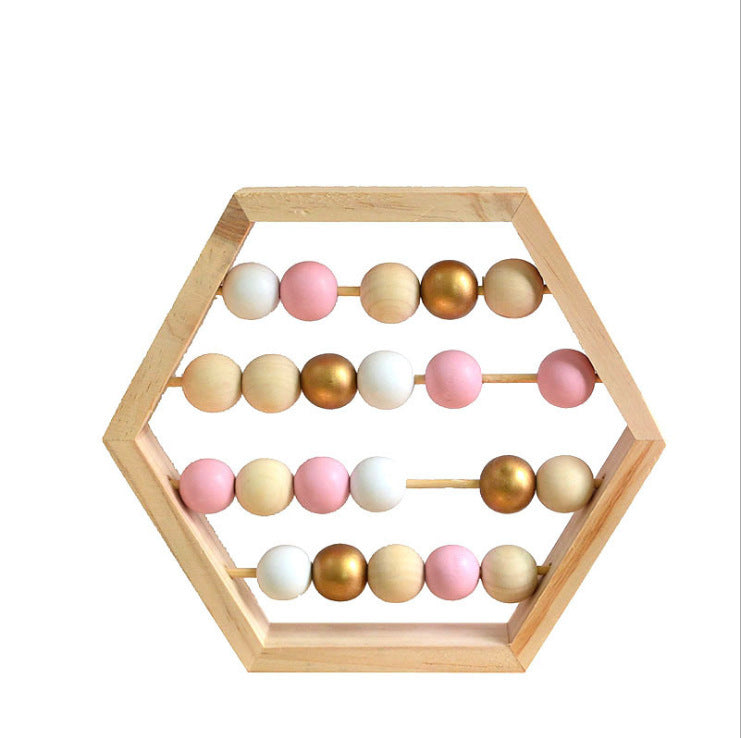Hexagonal Wooden Bead Education Toy