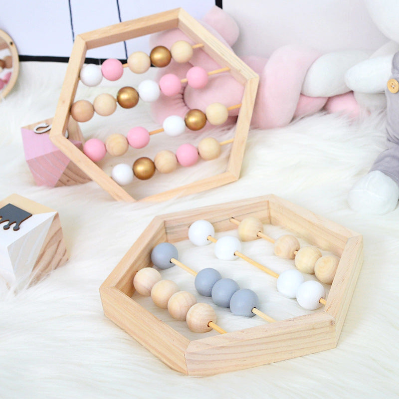 Hexagonal Wooden Bead Education Toy