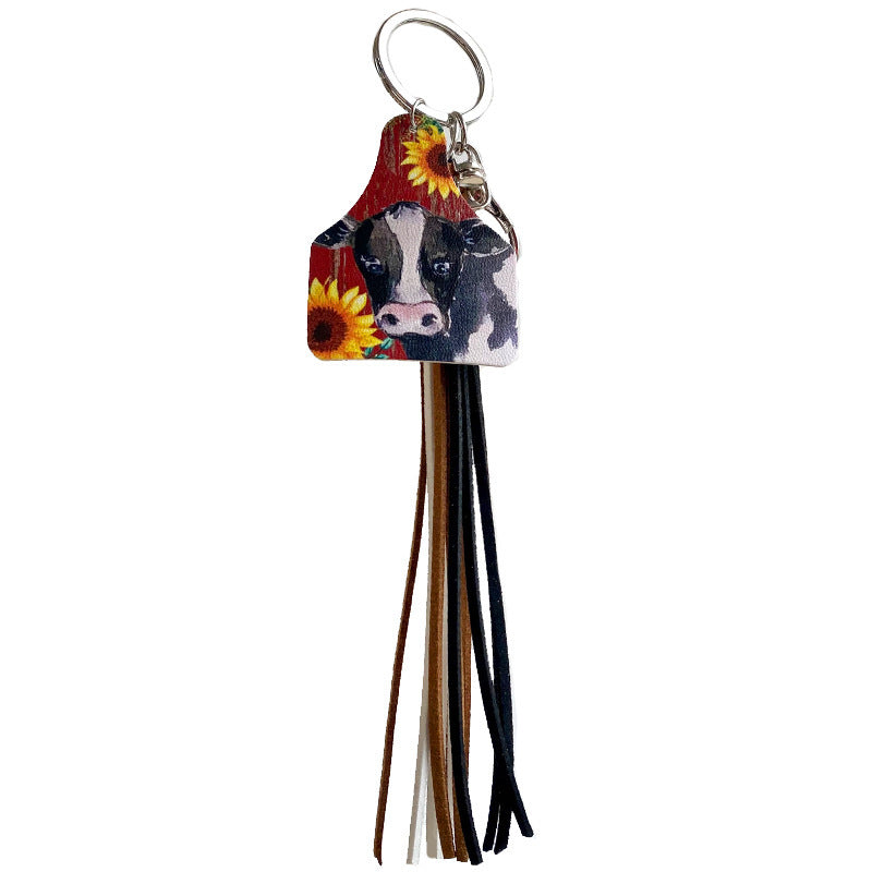 Cow with Tassel Keychain