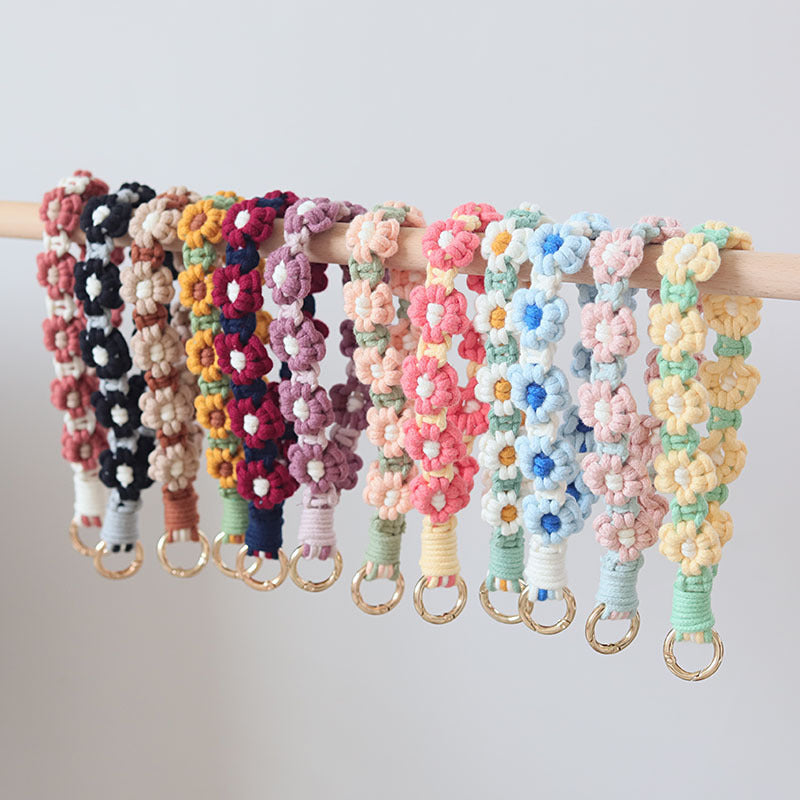 Cute Flower Macrame Keychain