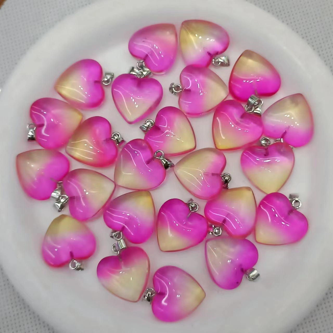 Glass Heart Pendants