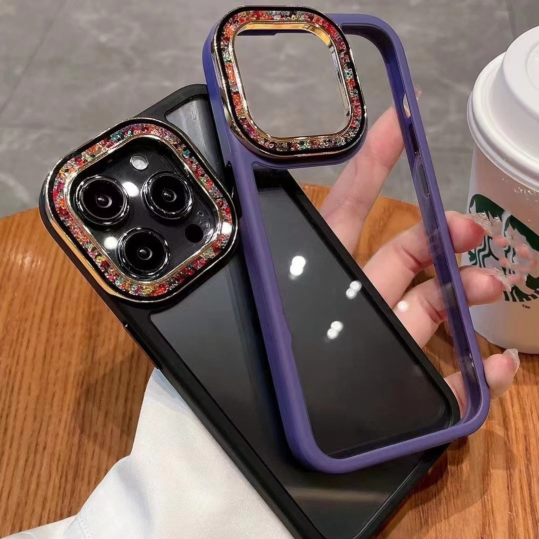 Colorful Glass Bead Lens Transparent Hard Case