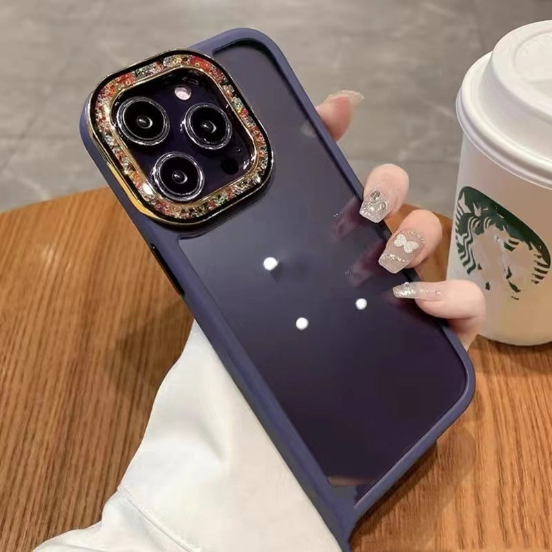 Colorful Glass Bead Lens Transparent Hard Case