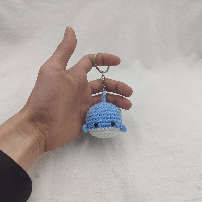Crocheted Dancing Whale Keychain