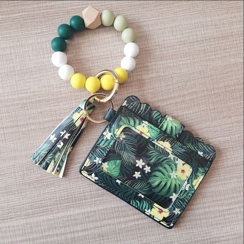 Assorted Print Silicone Wristlet with Wallet