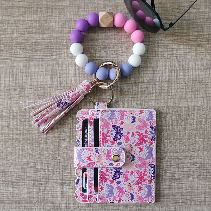 Assorted Print Silicone Wristlet with Wallet