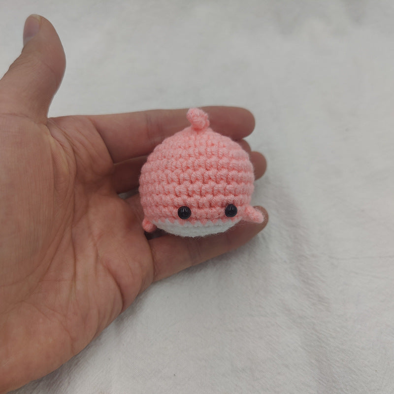 Crocheted Dancing Whale Keychain