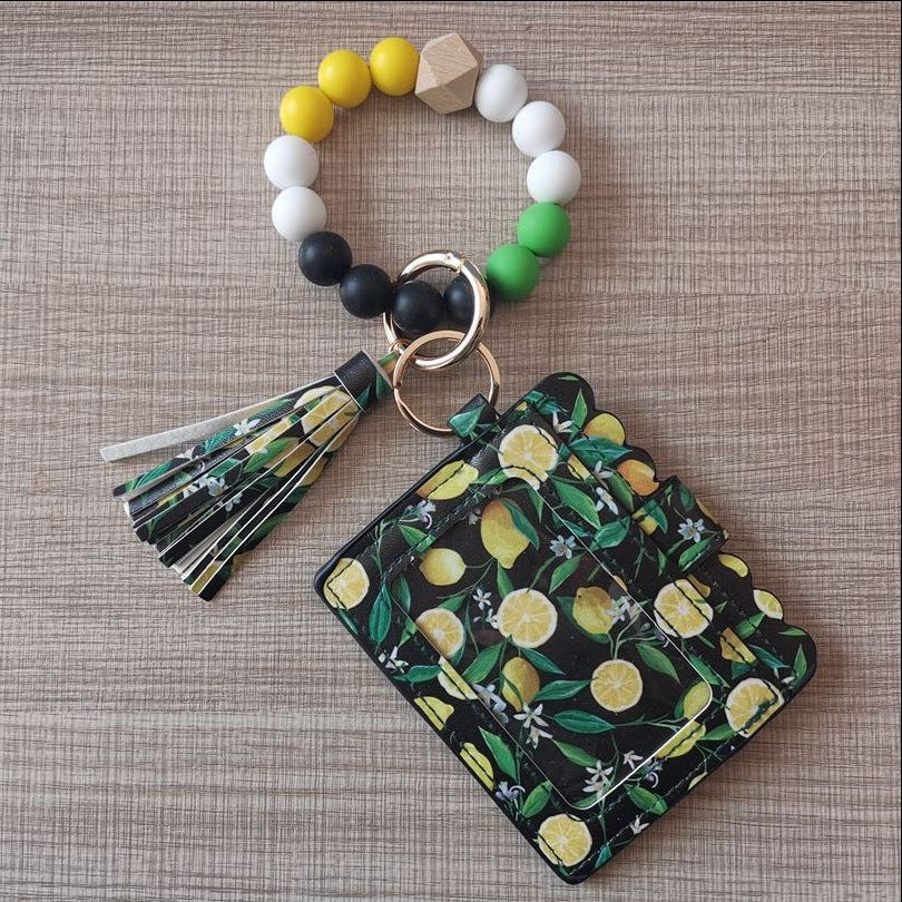 Assorted Print Silicone Wristlet with Wallet