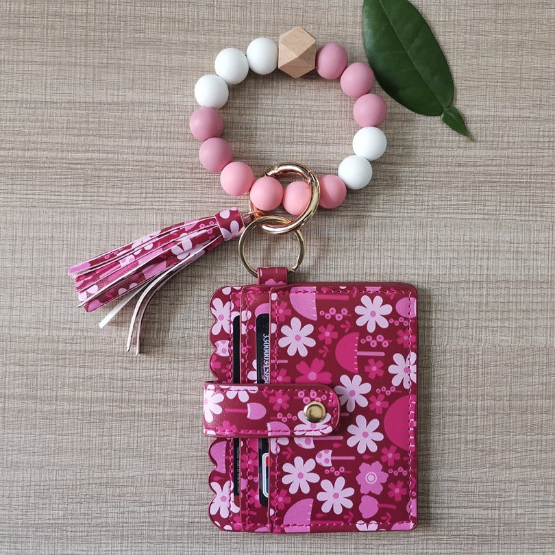 Assorted Print Silicone Wristlet with Wallet