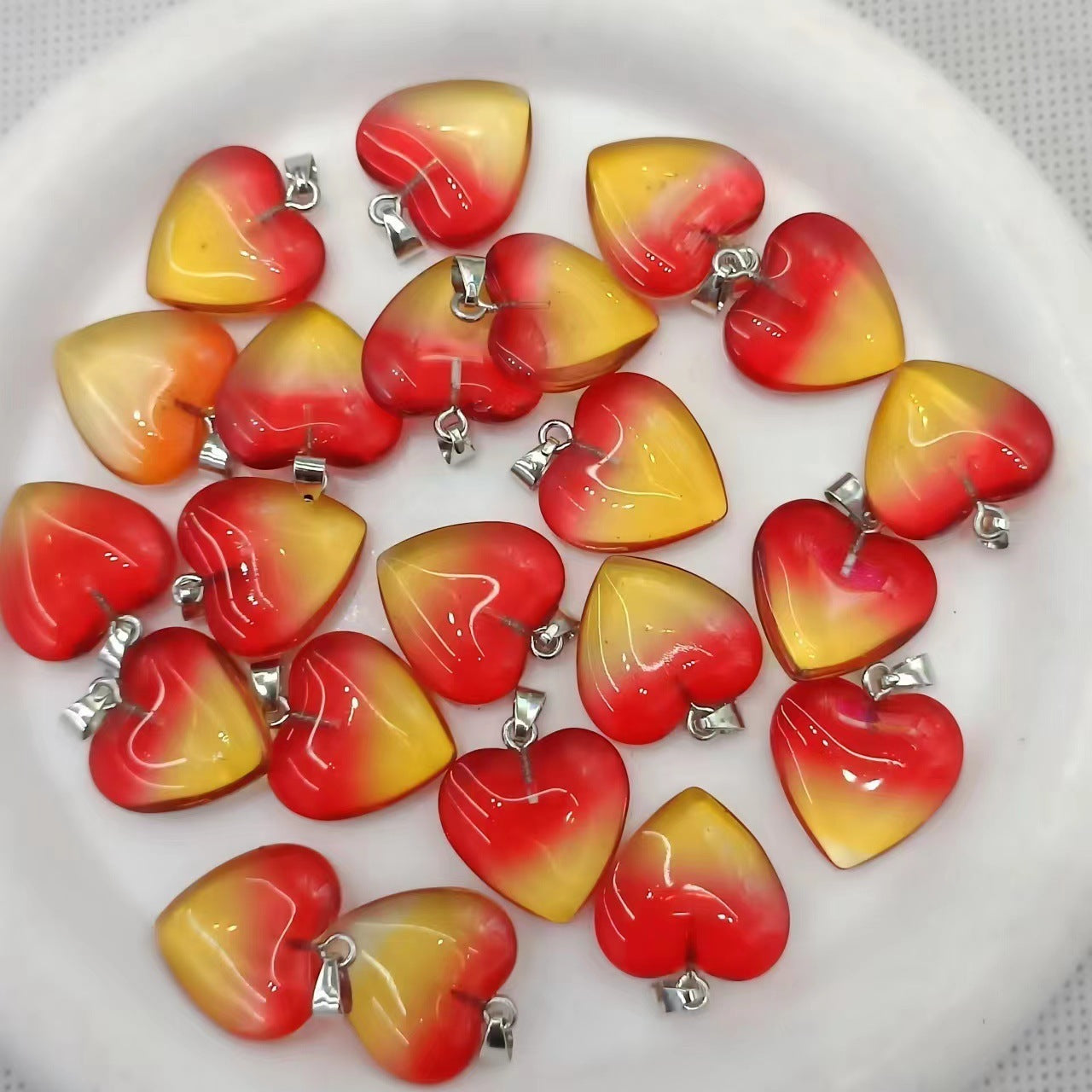 Glass Heart Pendants