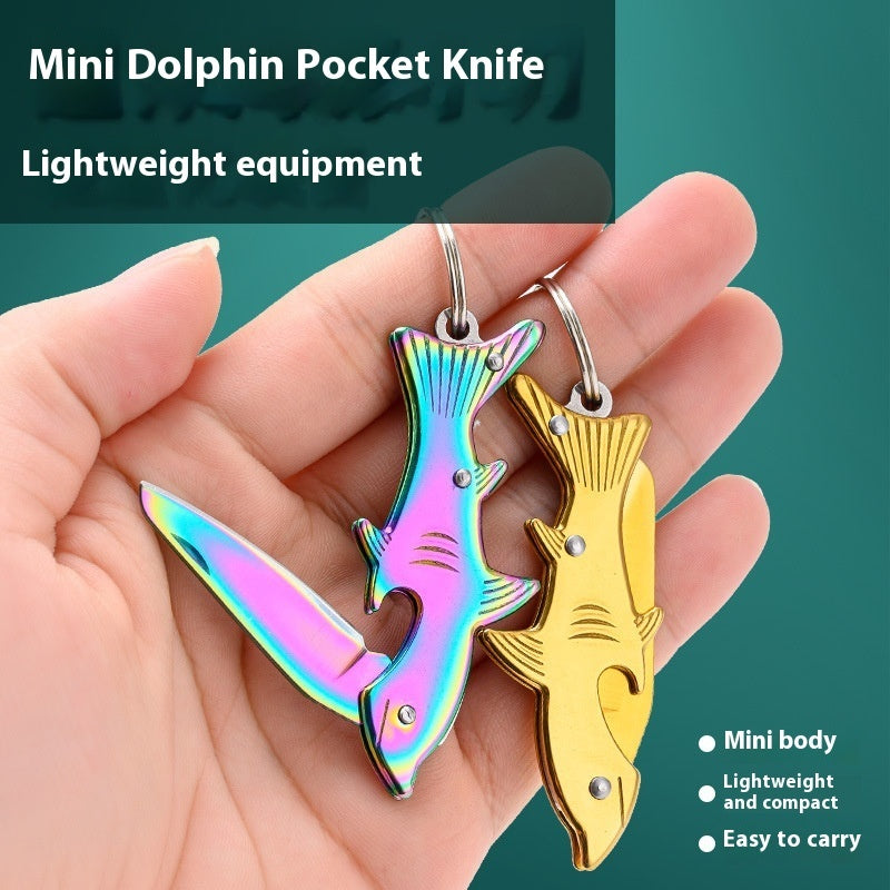 Folding Knife Keychain - Fish