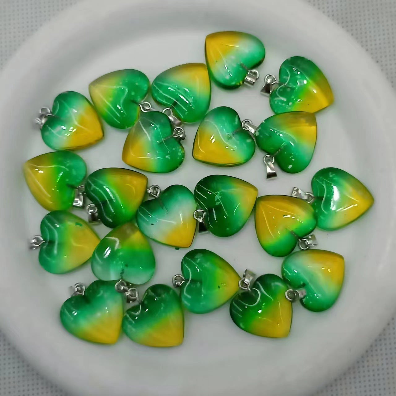 Glass Heart Pendants
