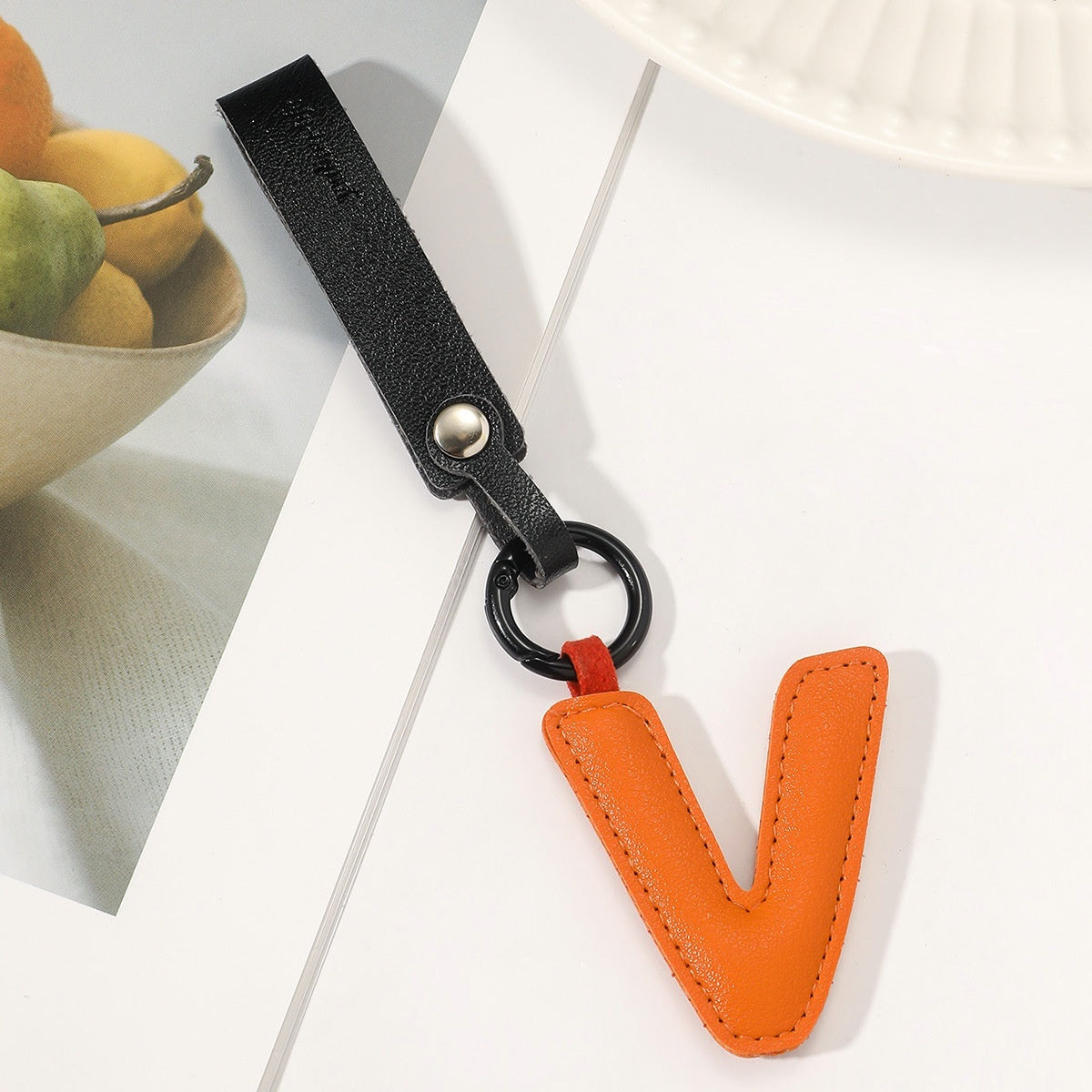 Leather Letter Keychain