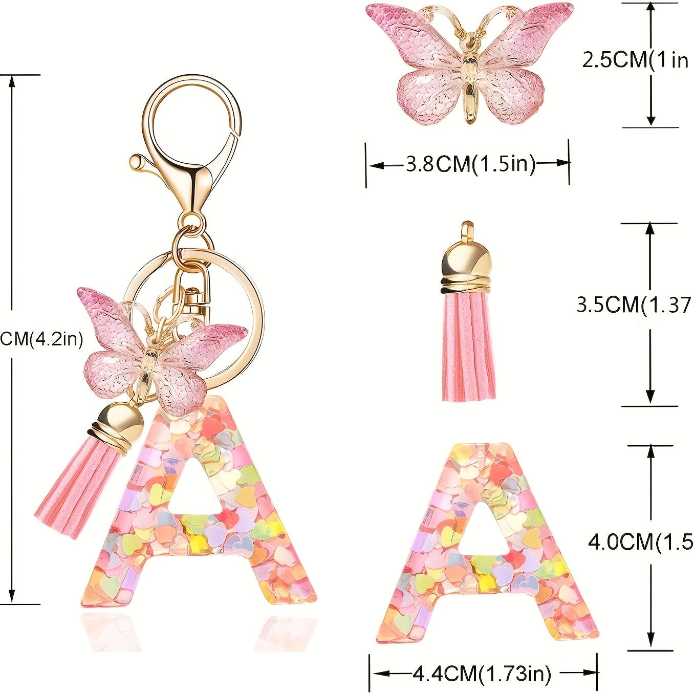 Letter Sequins & Tassel Keychain
