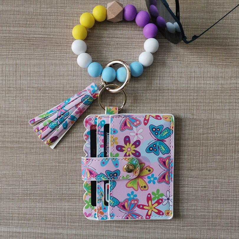 Assorted Print Silicone Wristlet with Wallet