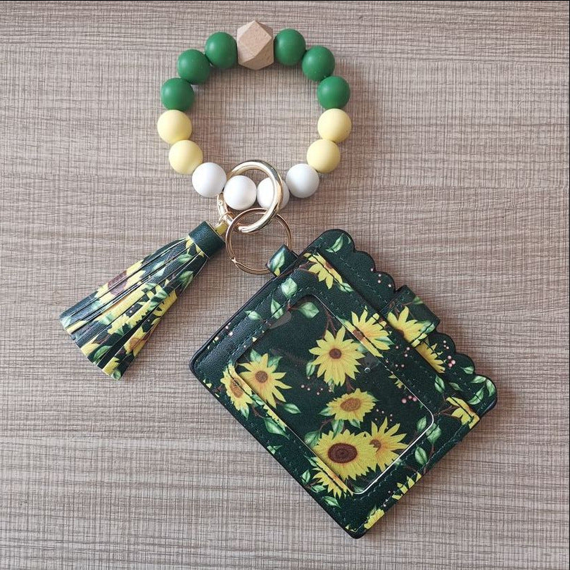 Assorted Print Silicone Wristlet with Wallet