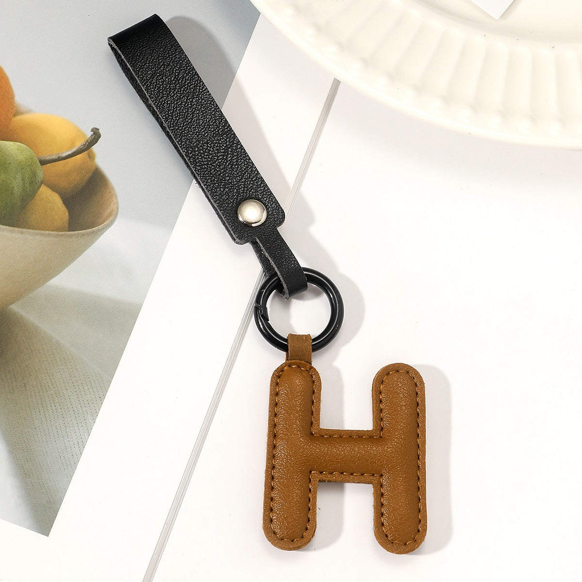 Leather Letter Keychain