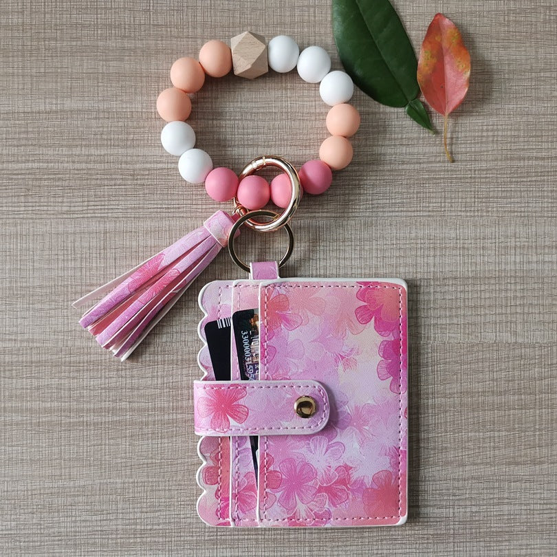 Assorted Print Silicone Wristlet with Wallet