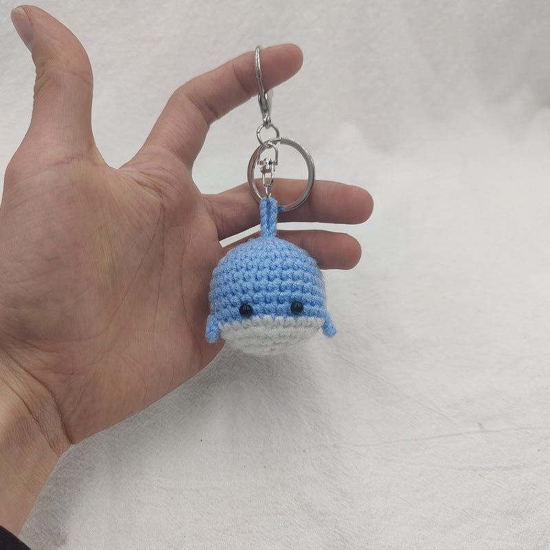 Crocheted Dancing Whale Keychain