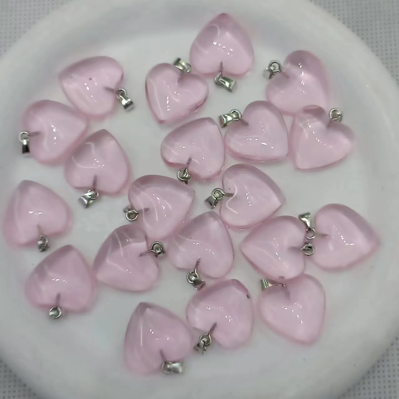 Glass Heart Pendants