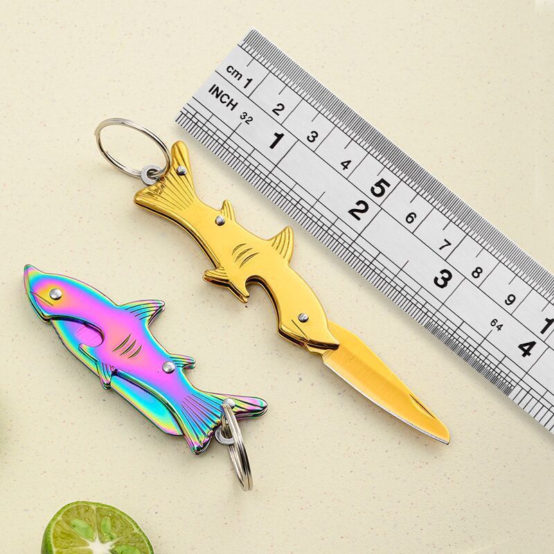 Folding Knife Keychain - Fish