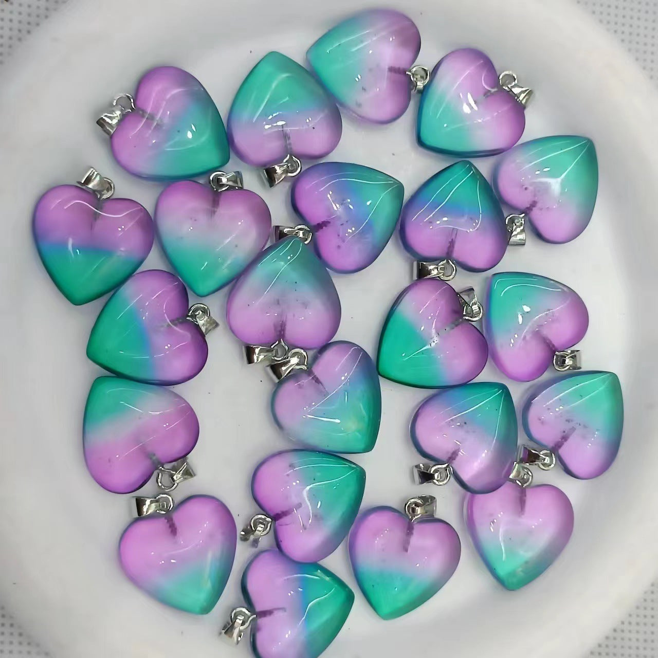 Glass Heart Pendants