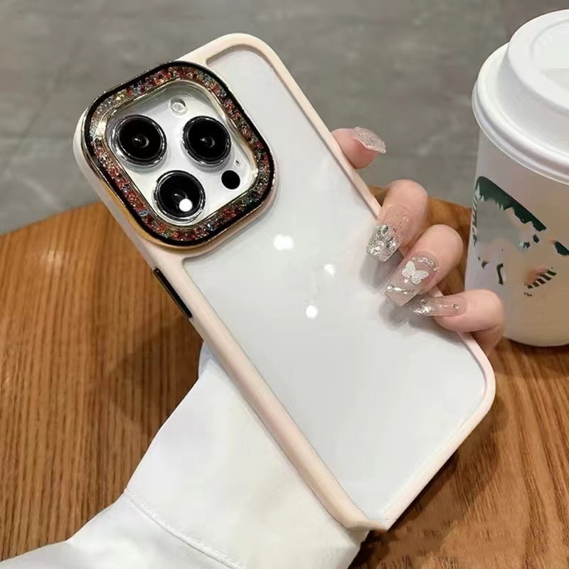 Colorful Glass Bead Lens Transparent Hard Case
