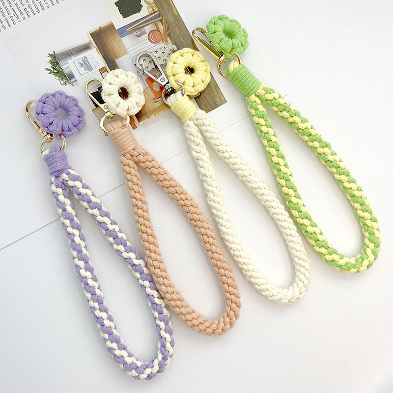 Macrame Spiral Flower Keychain