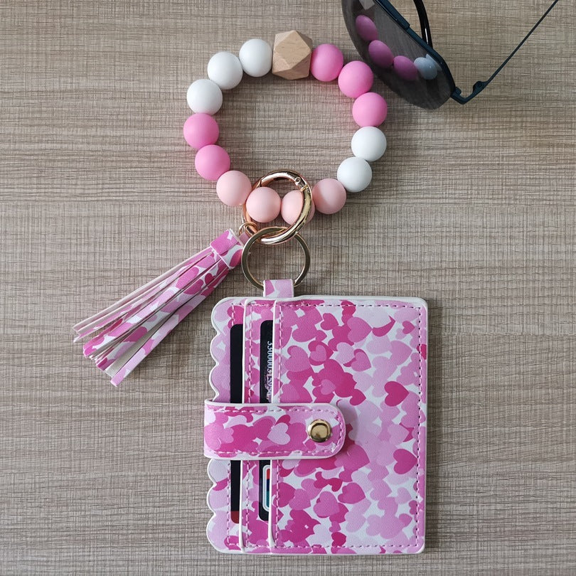 Assorted Print Silicone Wristlet with Wallet