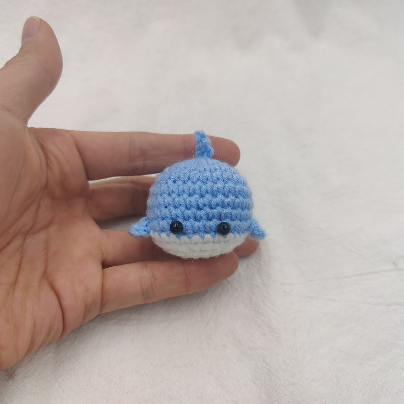 Crocheted Dancing Whale Keychain