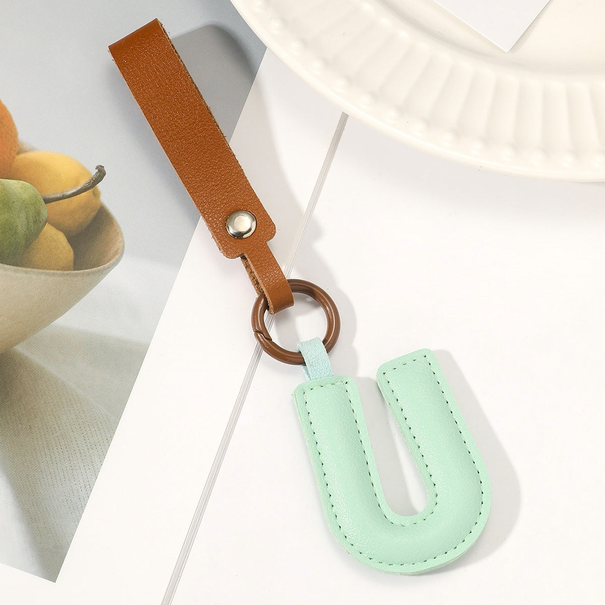 Leather Letter Keychain
