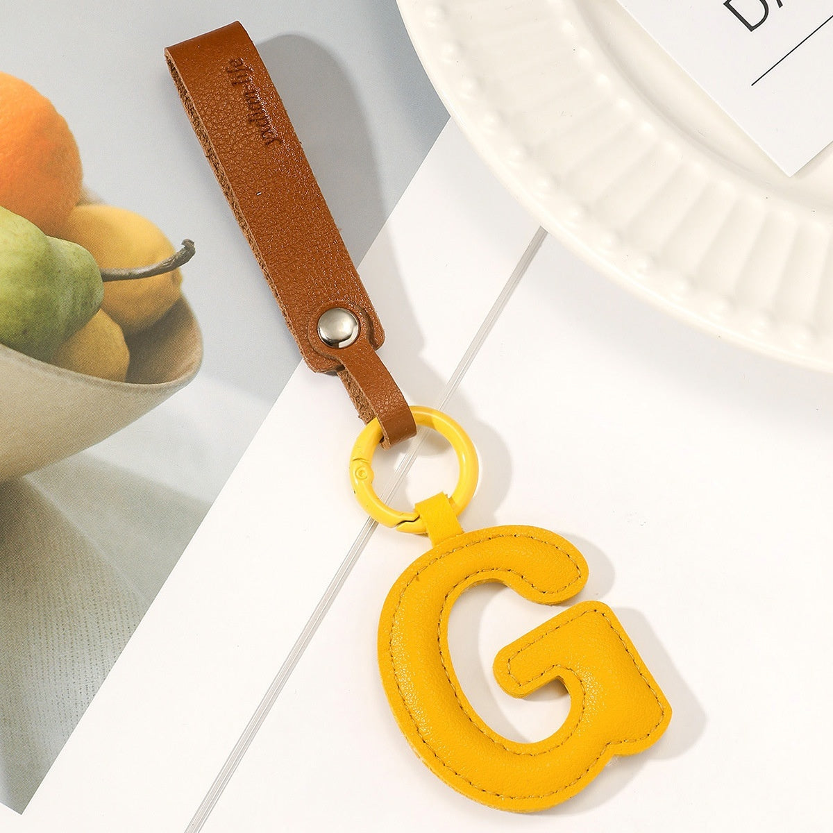 Leather Letter Keychain