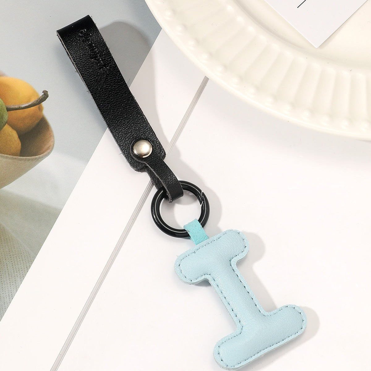 Leather Letter Keychain