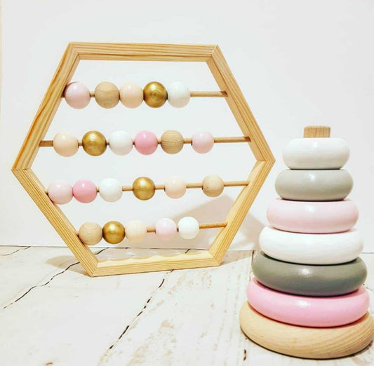 Hexagonal Wooden Bead Education Toy