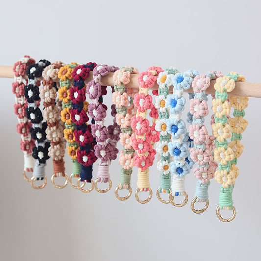 Cute Flower Macrame Keychain