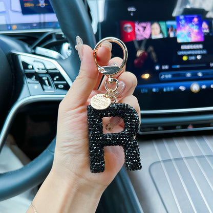 Black Diamond Letter Keychain