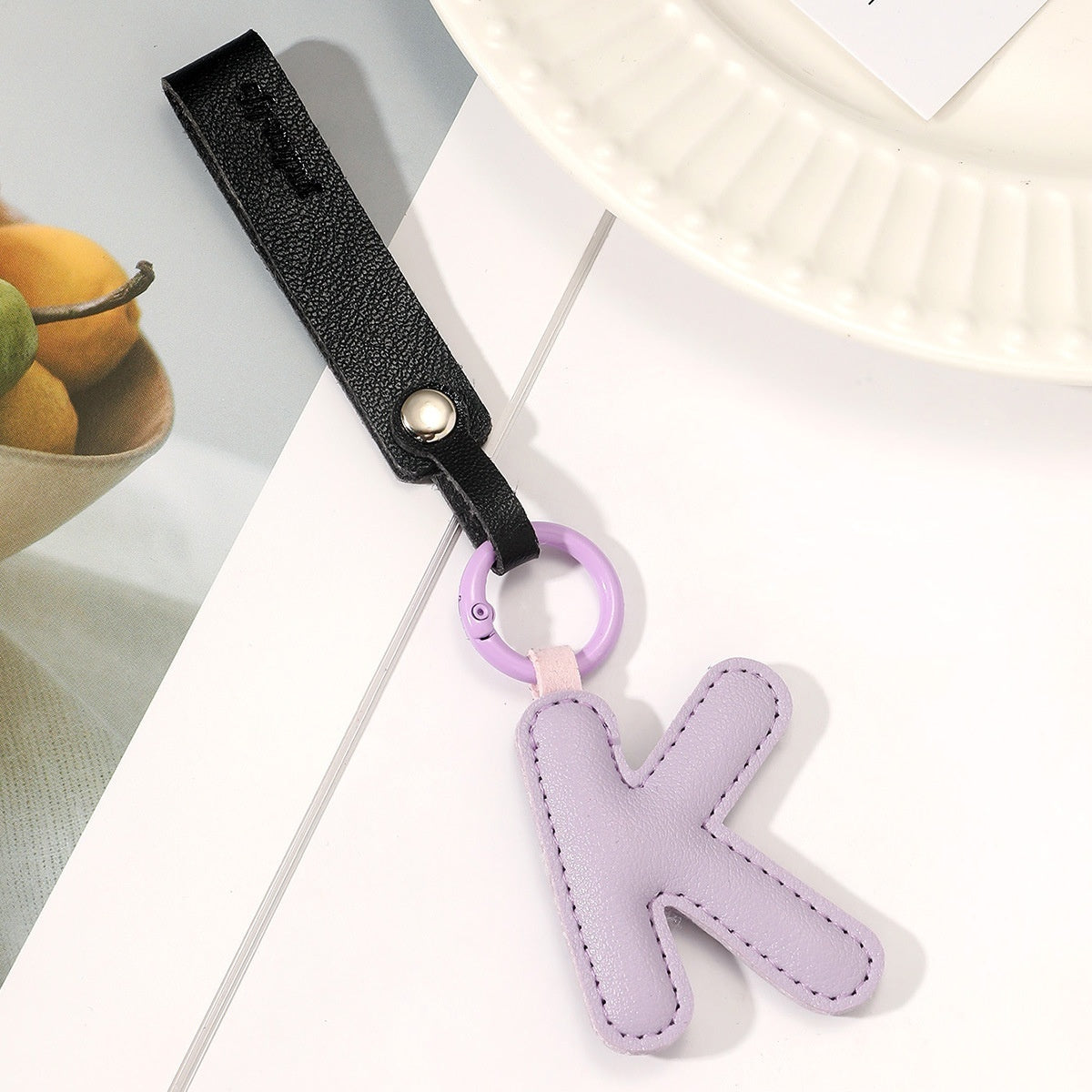 Leather Letter Keychain