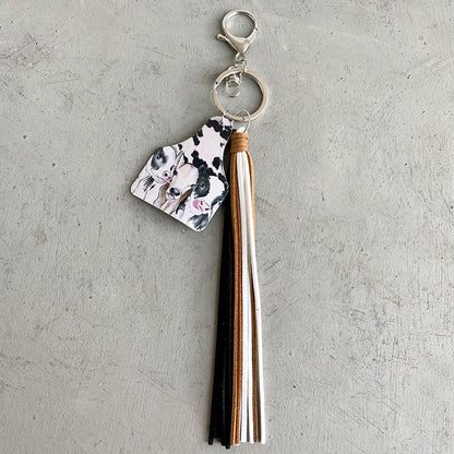 Cow with Tassel Keychain