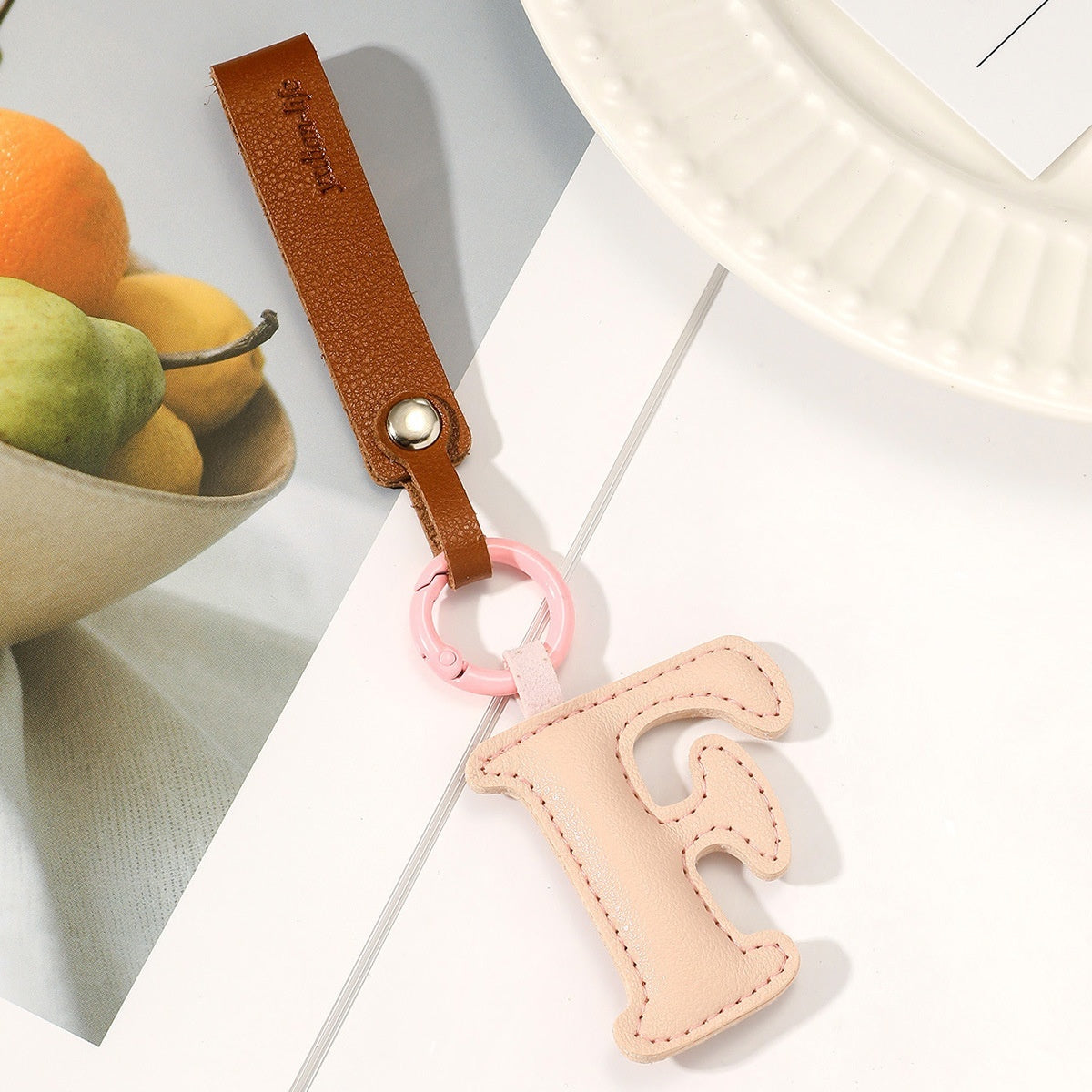 Leather Letter Keychain
