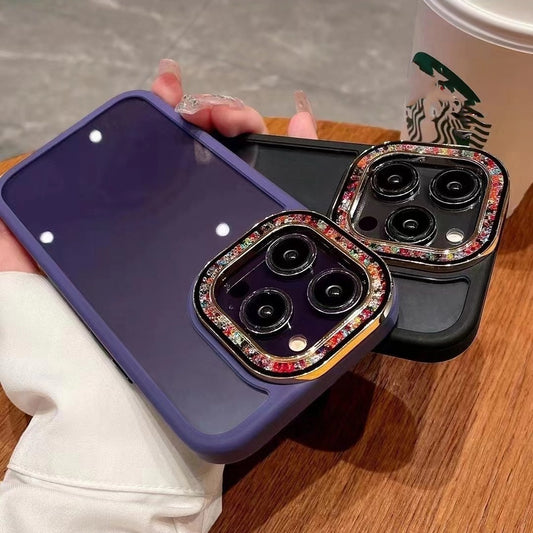 Colorful Glass Bead Lens Transparent Hard Case