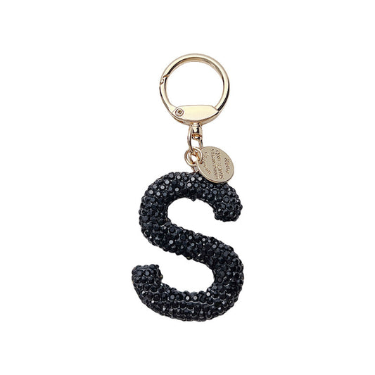 Black Diamond Letter Keychain