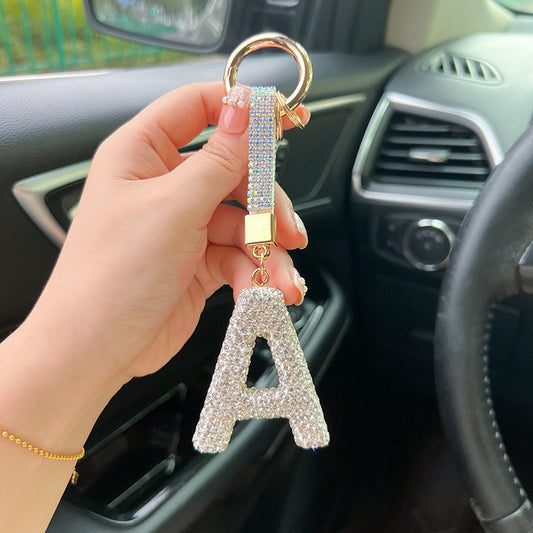 Diamond Letter Keychain