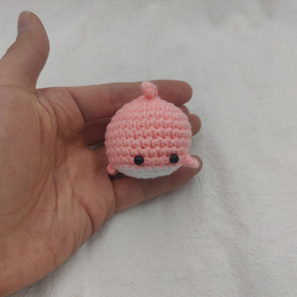 Crocheted Dancing Whale Keychain