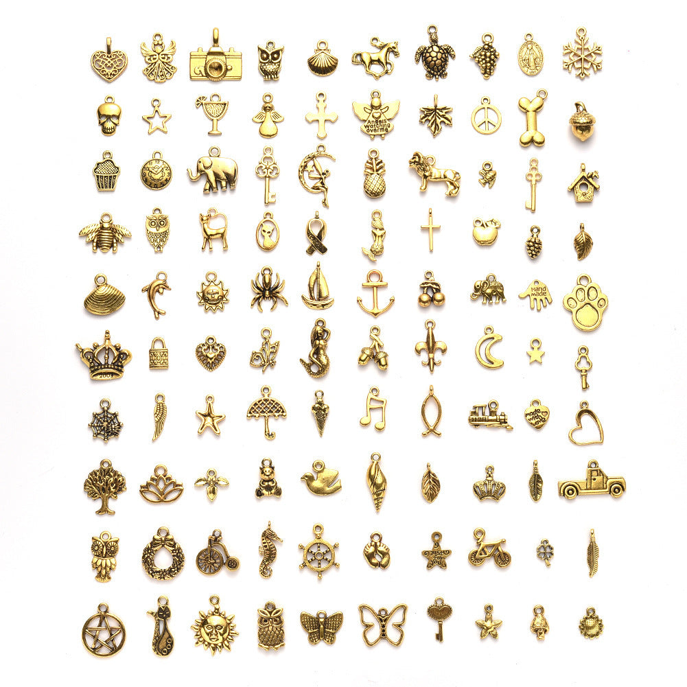 100 Assorted Gold Alloy Pendants