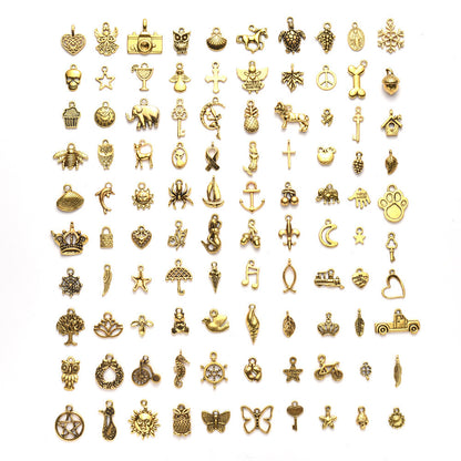 100 Assorted Gold Alloy Pendants