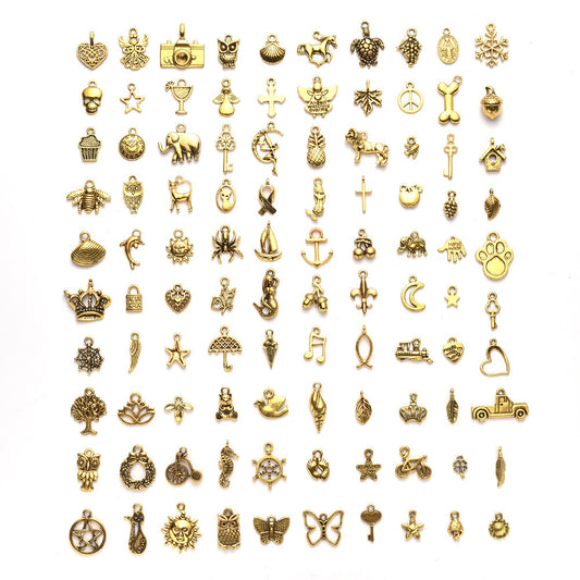 100 Assorted Gold Alloy Pendants